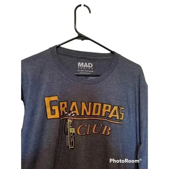 MAD ENGINE SIZE 3X DARK T SHIRT WITH GRANDPA’S CLUB WITH GOLF CLUBS - Picture 2 of 3